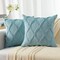 Spring Throw Pillow Covers 18x18 Inch Set of 2, Soft Plush Faux Fur Wool Aqua Couch Pillow Covers, Decorative Pillow Cases for Bed Sofa Living Room Home Decor